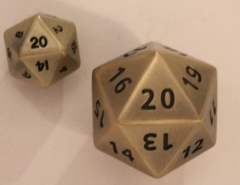 35mm Giant Antique Gold D20